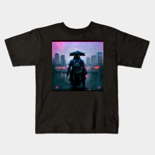 Mission - Cyberpunk Cityscape Skyline Kids T-Shirt